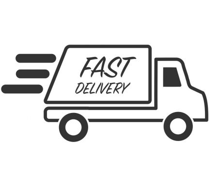 Fast delivery truck icon, express delivery, line symbol on white background - editable stroke vector illustration